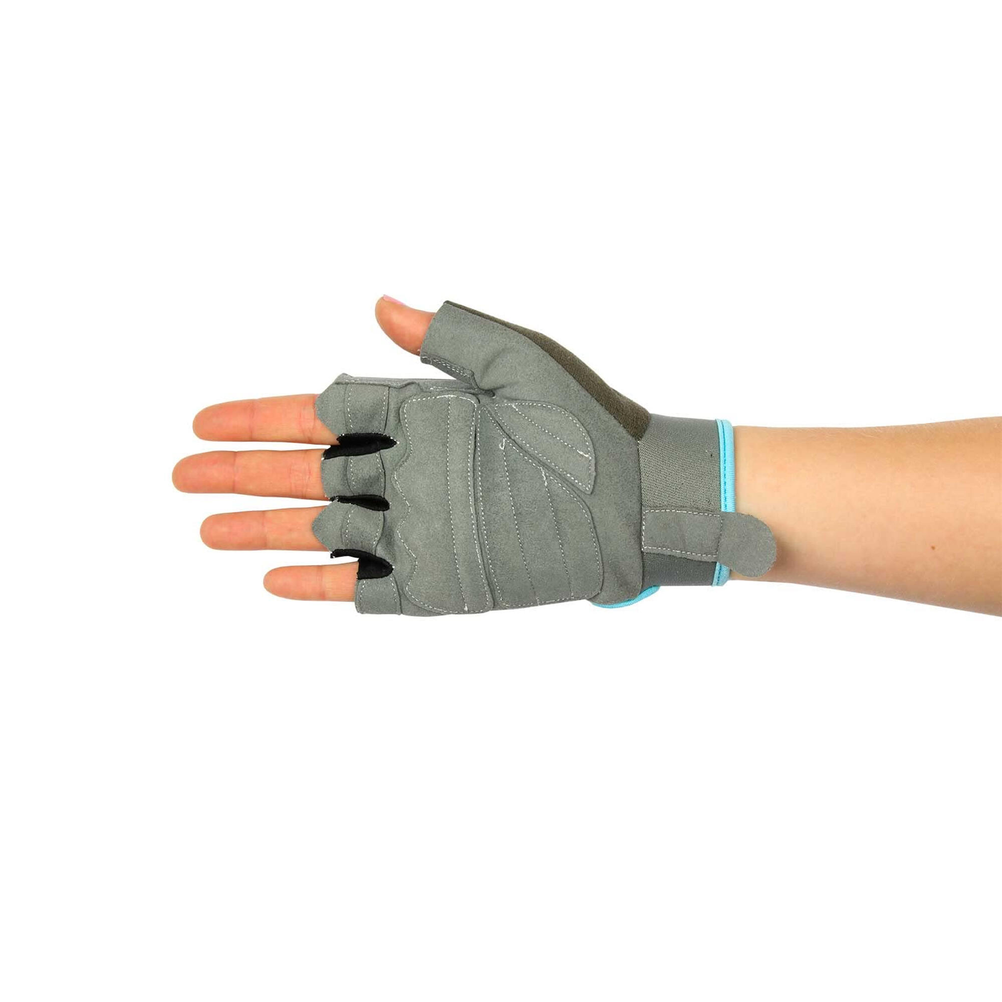 Womens/Ladies Training Gloves (Grey/Blue) 3/4