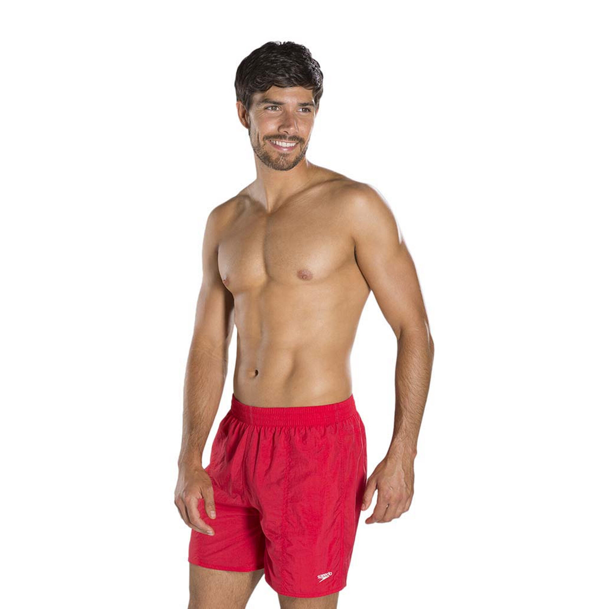 Mens Leisure Swim Shorts (Red) 3/3