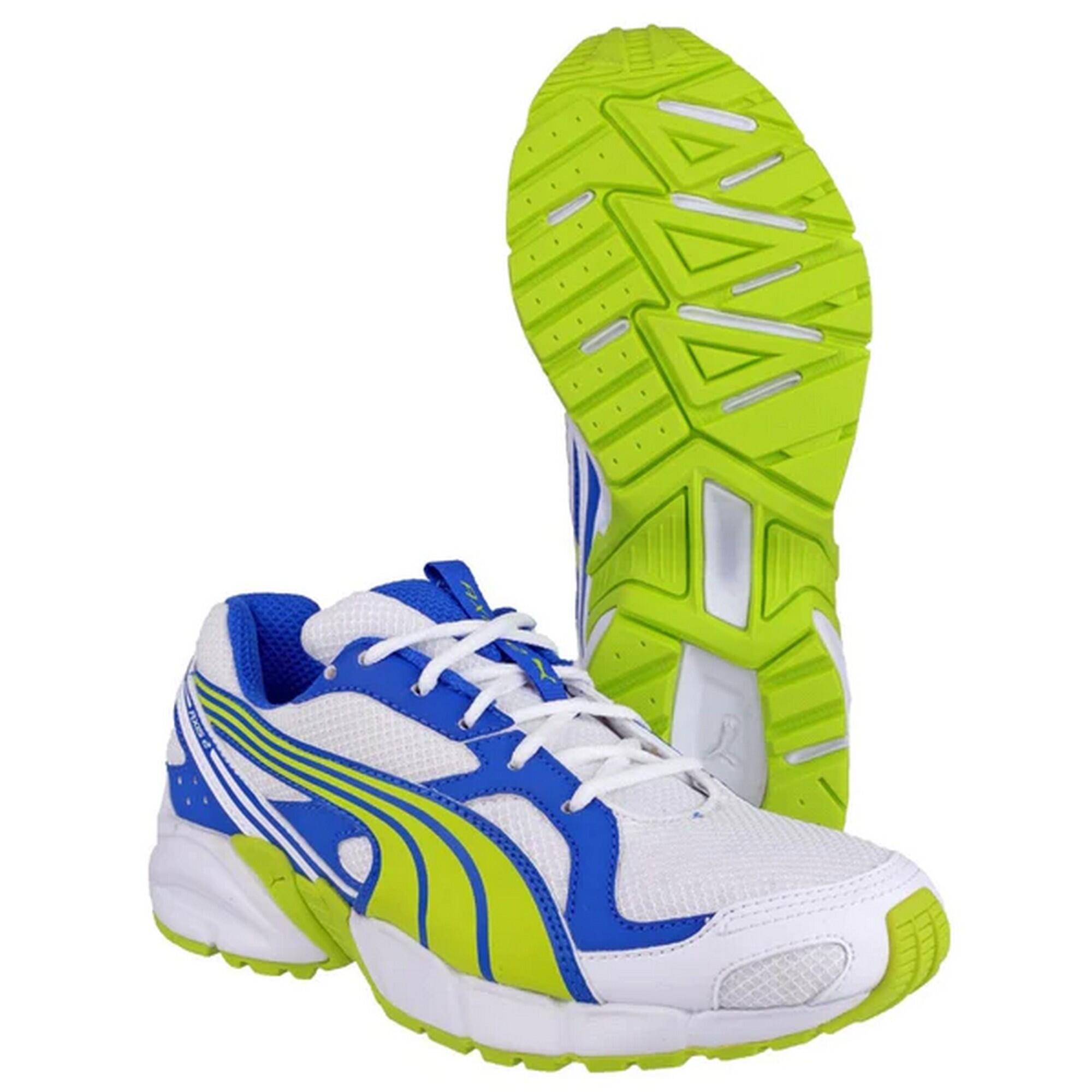 Axis Mesh V2 Lace Up Boys Trainers (Lime/Blue) 3/3