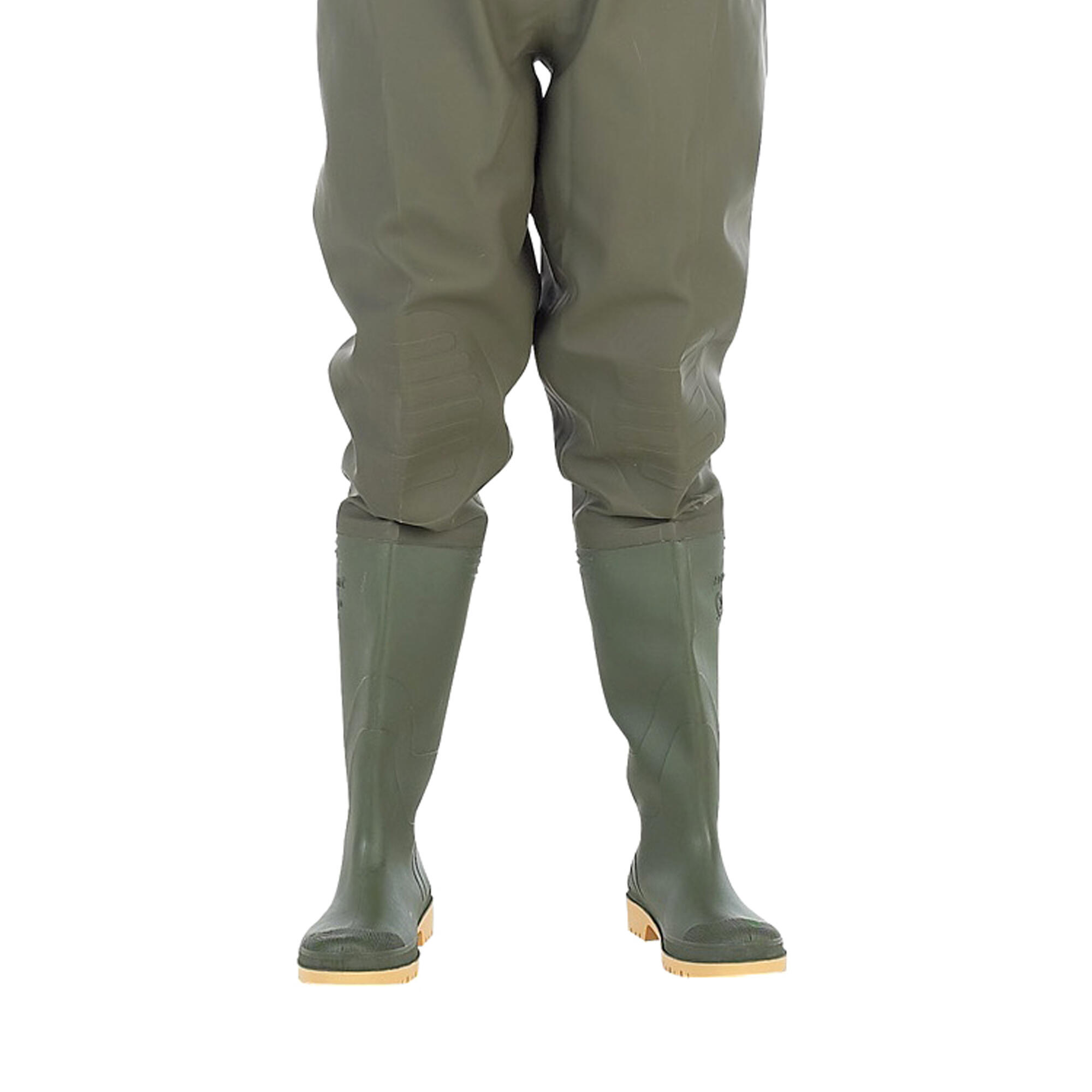 Administrator Chest Wader / Mens Boots / Plain Rubber Wellingtons (Green) 3/3