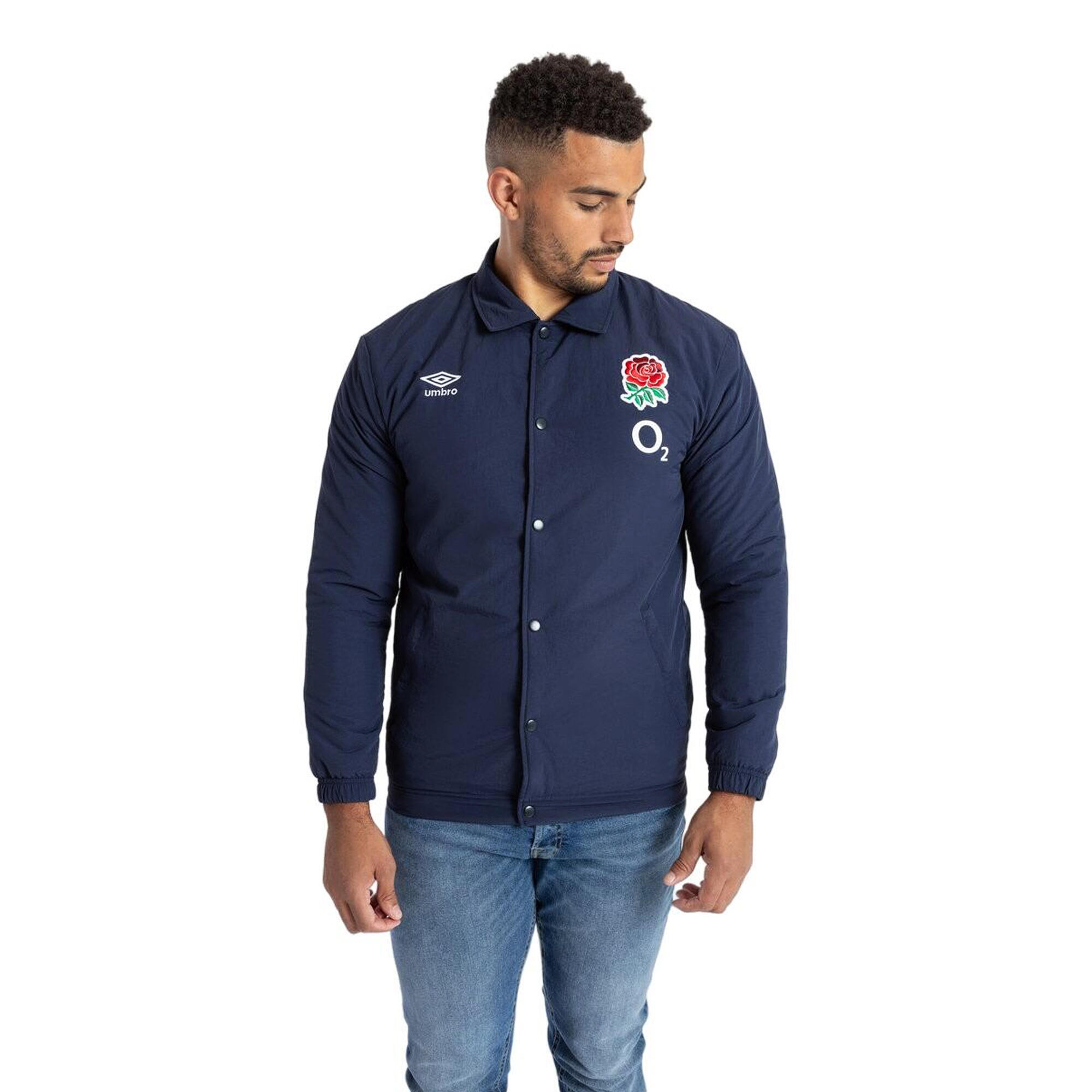 Childrens/Kids 23/24 England Rugby Coach Jacket (Navy Blazer) 3/4