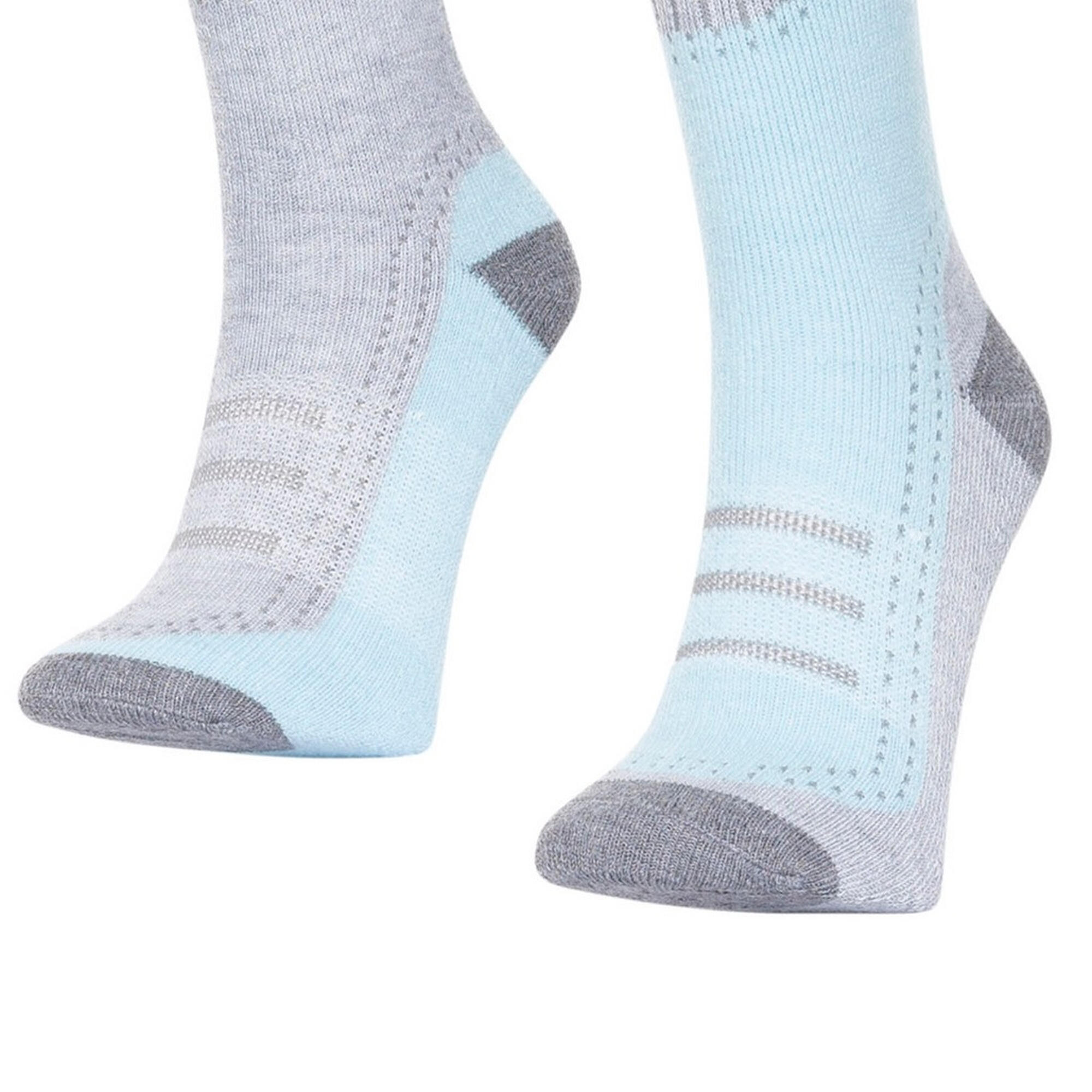 Womens/Ladies Janus II Ski Socks (Pack Of 2) (Mist/aqua) 3/4