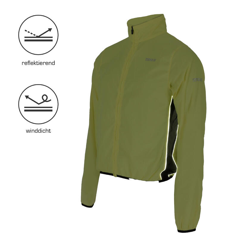 Herren Fahrradjacke WIND Neon gelb