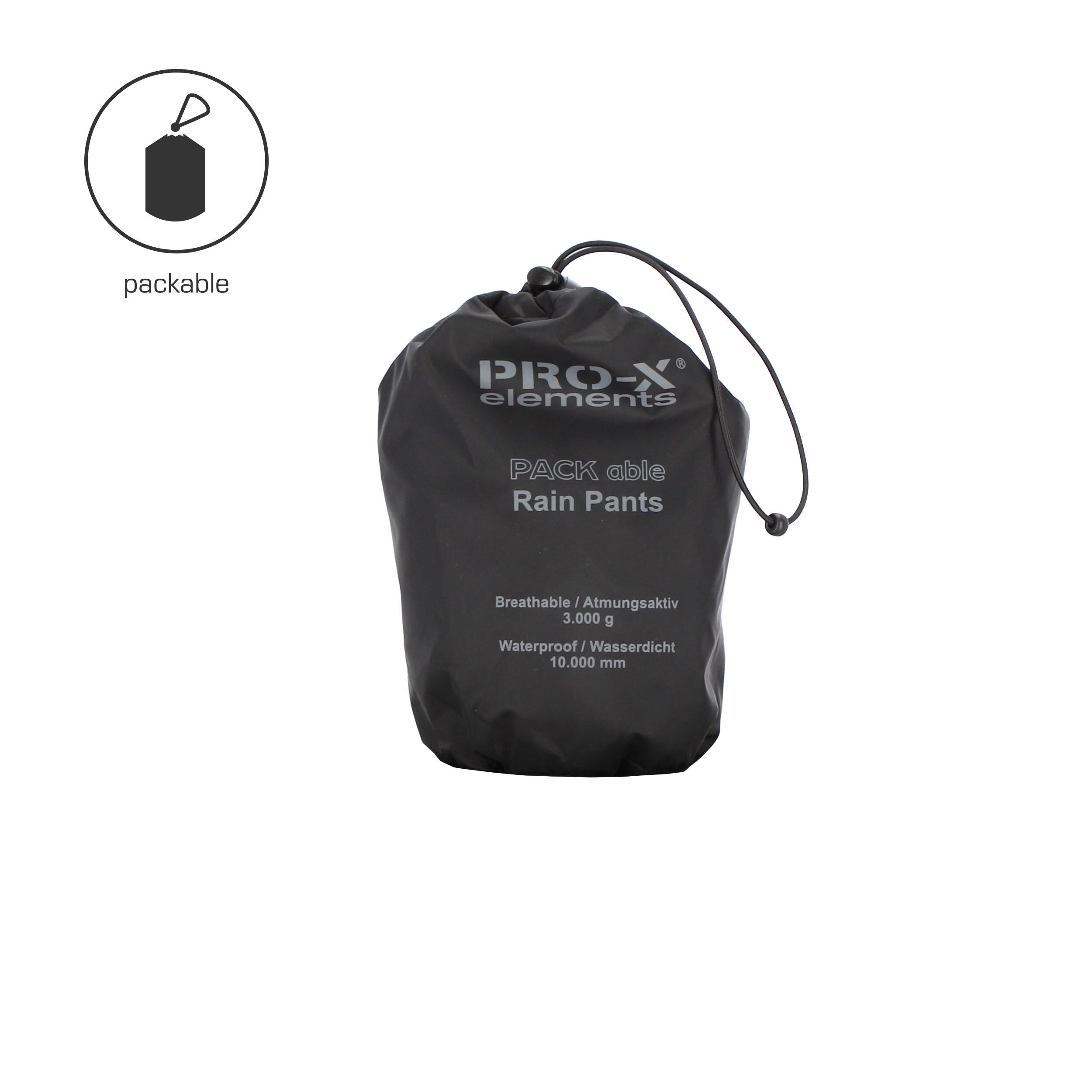 Pantalon de pluie homme PACKable noir 5/7