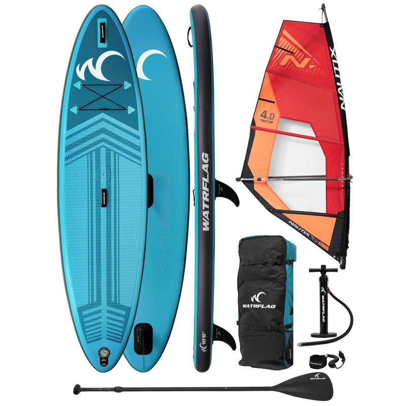 Aufblasbares WINDSURF-SUP Board Jibe 10'6", inklusive 4.0 m2 Segelset