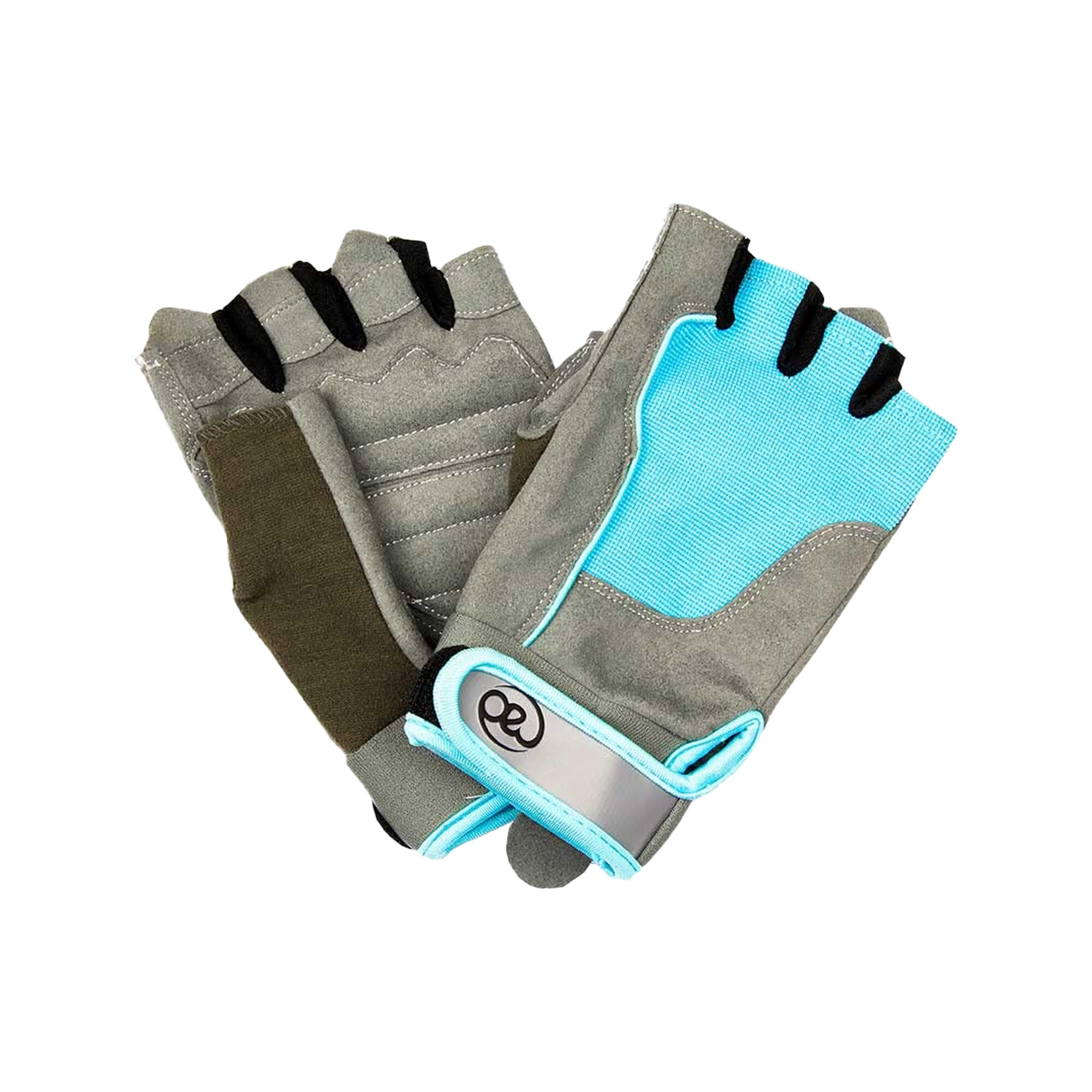 FITNESS-MAD Womens/Ladies Training Gloves (Grey/Blue)