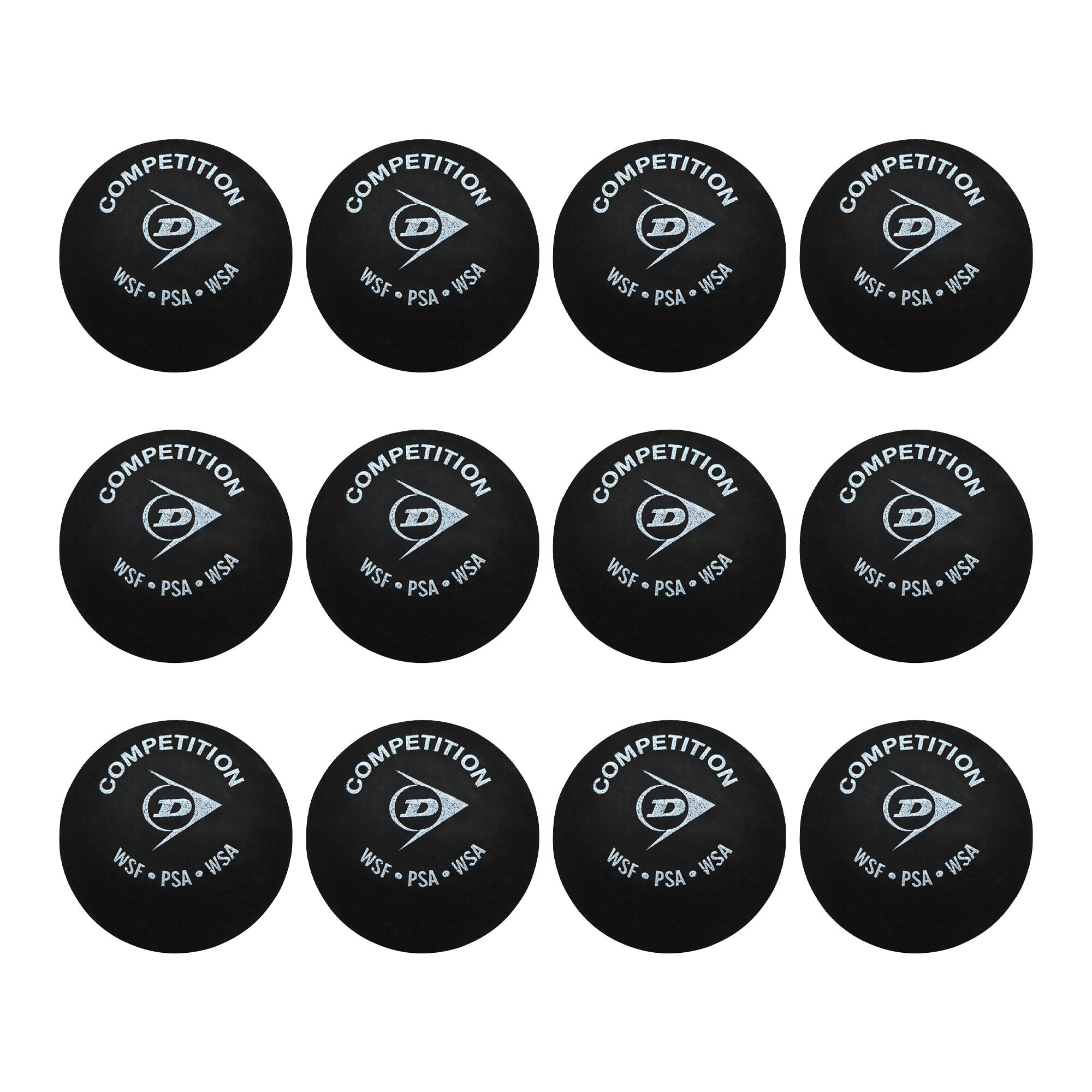 Squash Balls (Pack of 12) (Black/White) 1/3