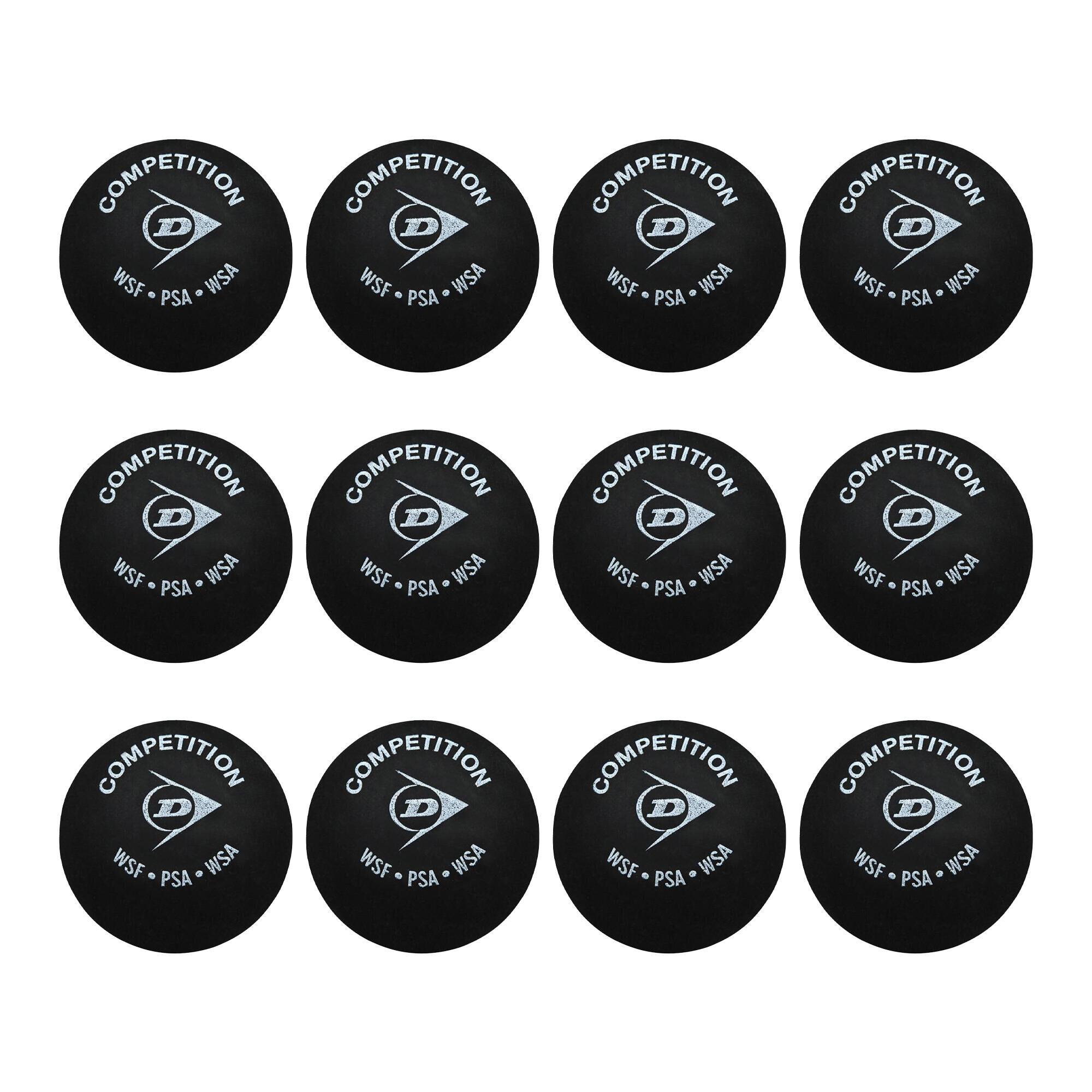 DUNLOP Squash Balls (Pack of 12) (Black/White)