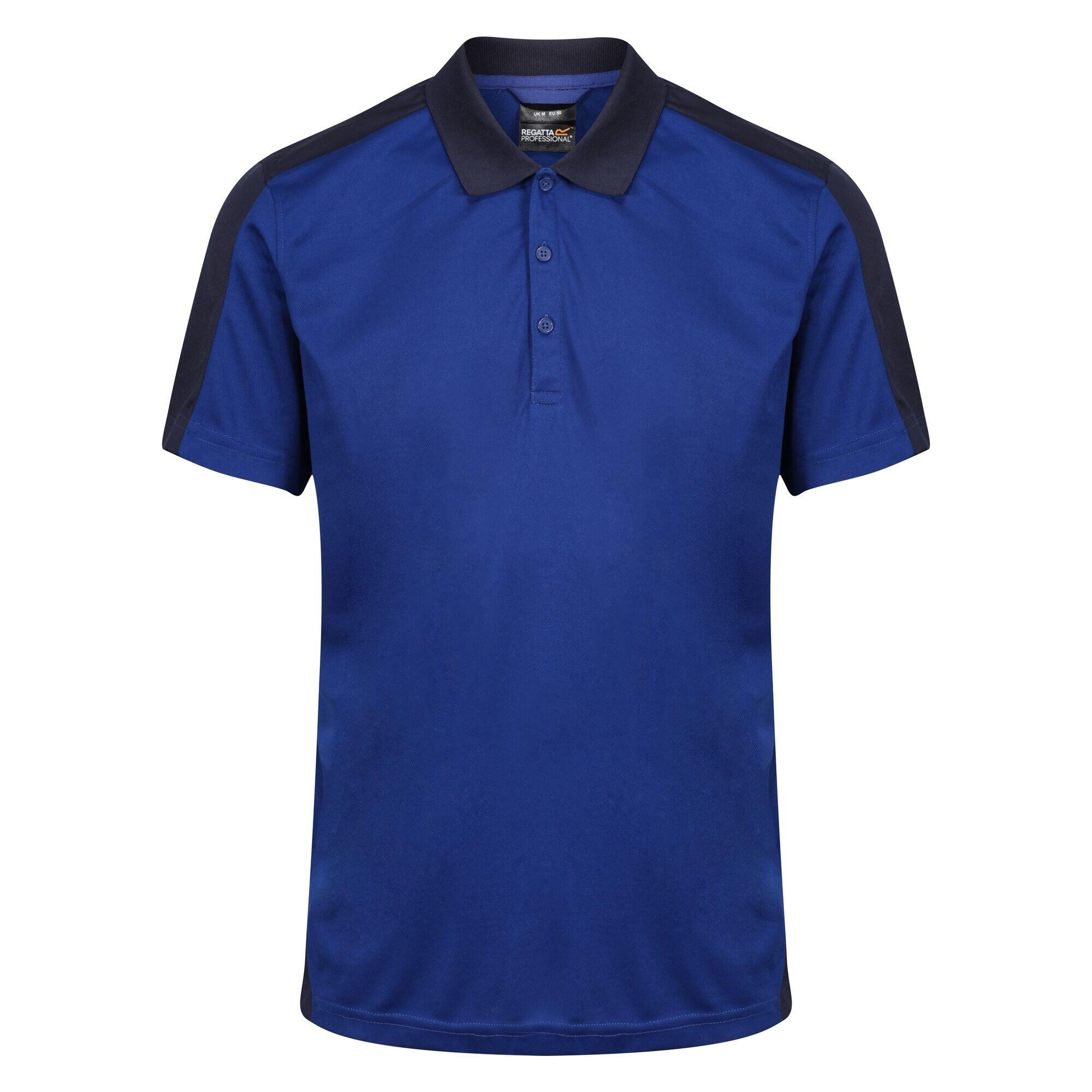 Contrast Coolweave Pique Polo Shirt (New Royal/Navy) 1/3