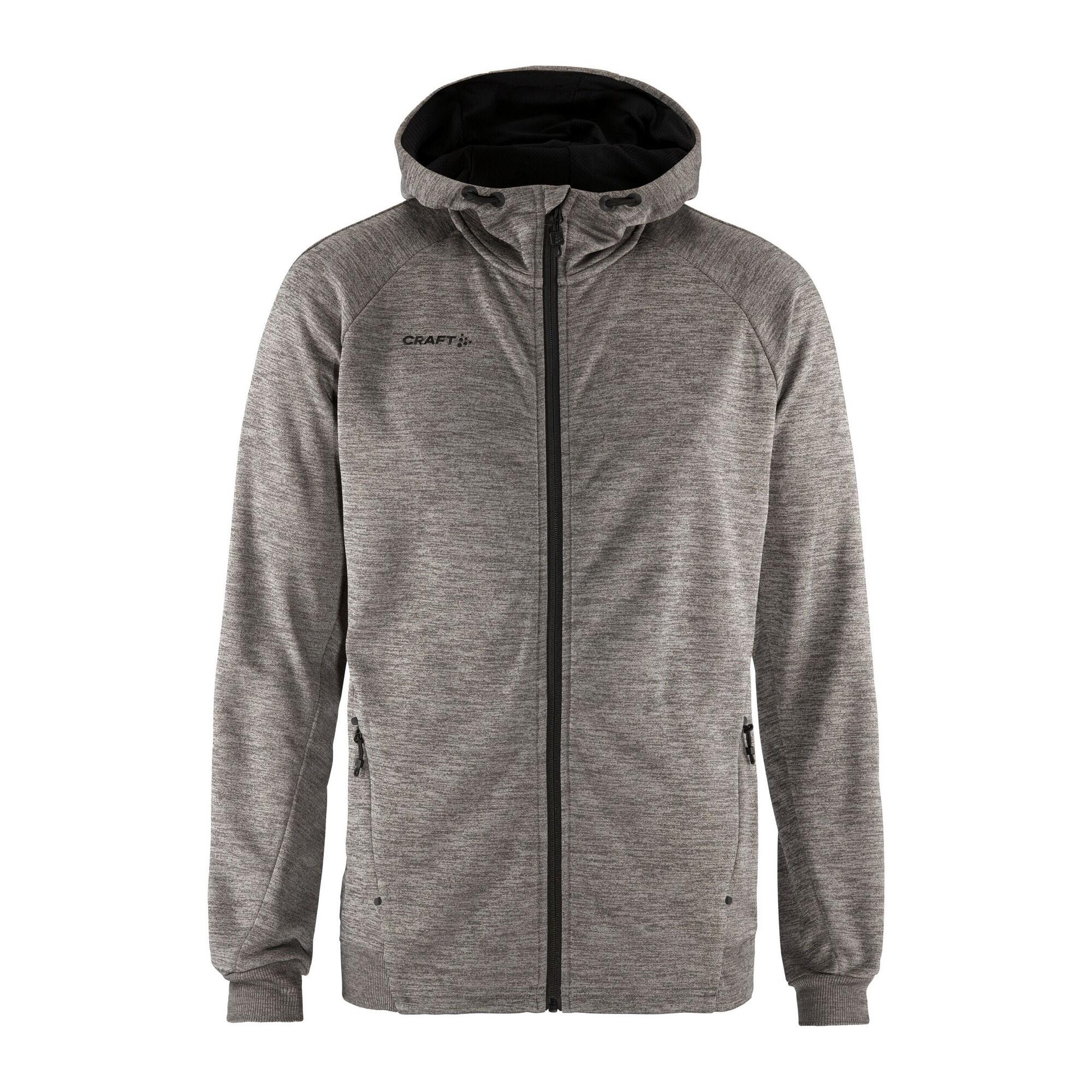 Mens ADV Unify Full Zip Hooded Jacket (Dark Grey Melange) 1/3