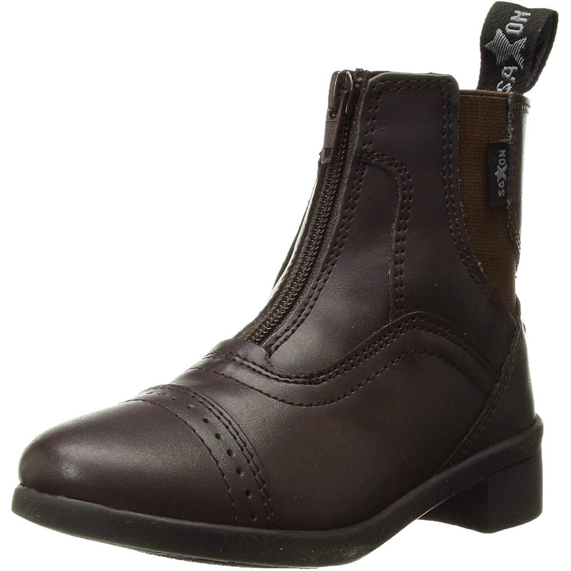 SAXON Unisex Syntovia Zip Paddock Boots (Brown)