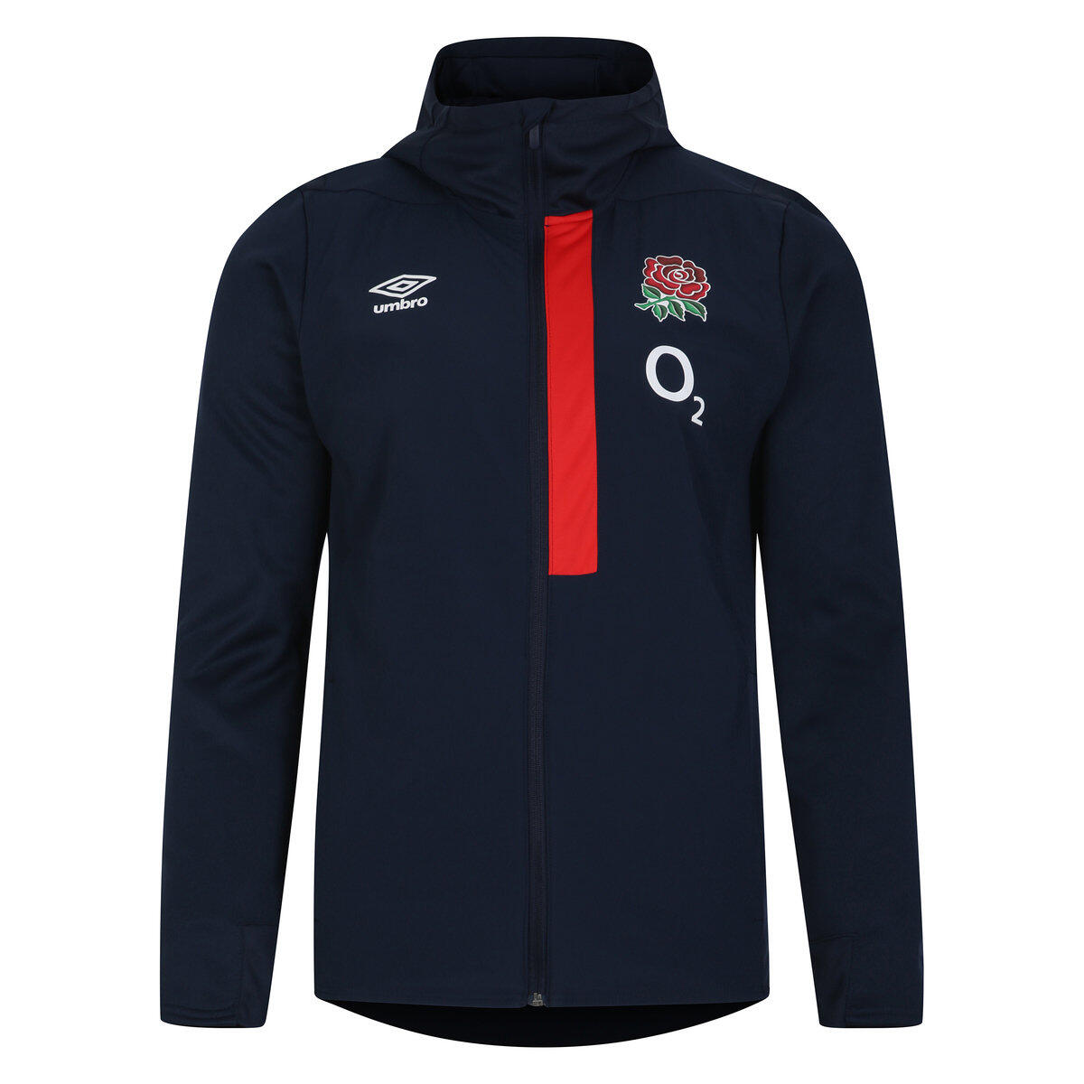 Childrens/Kids 23/24 England Rugby Hooded Jacket (Navy Blazer/Flame Scarlet) 1/2