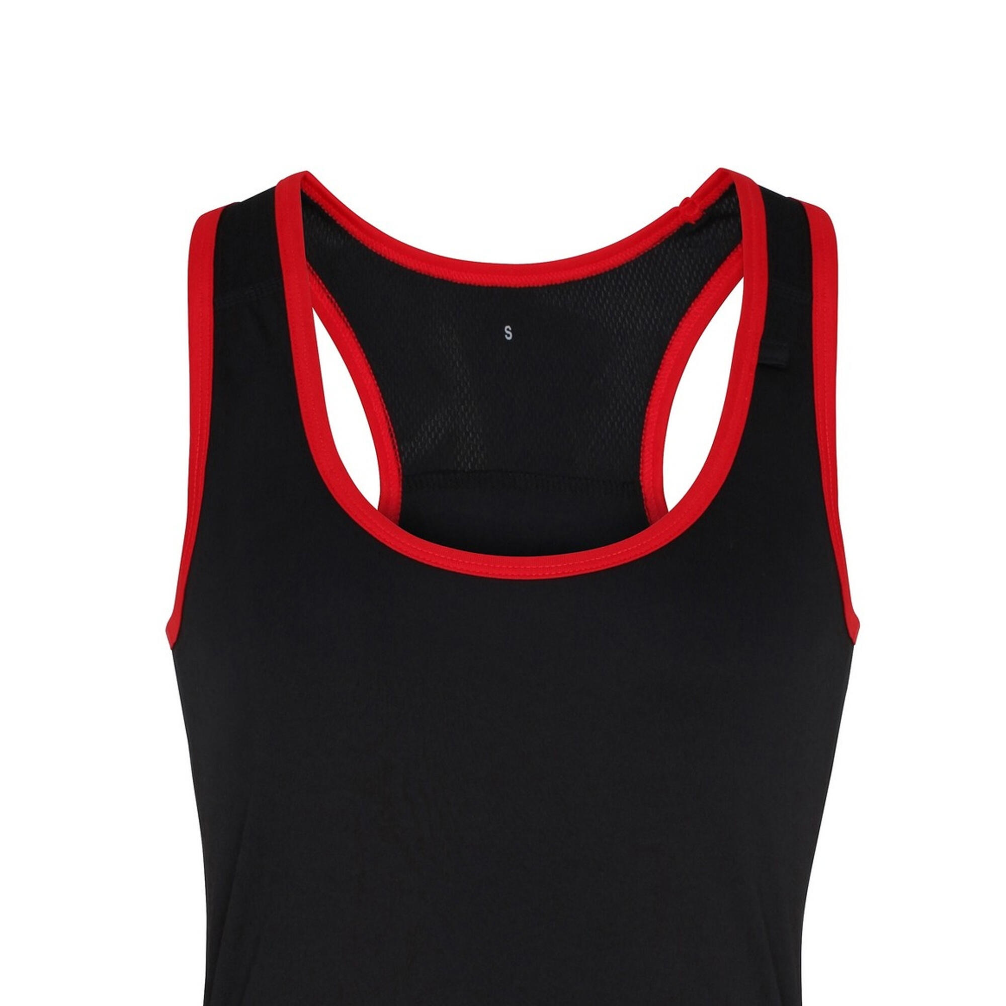Tri Dri FitnessTop Damen Schwarz/Rot 2/3