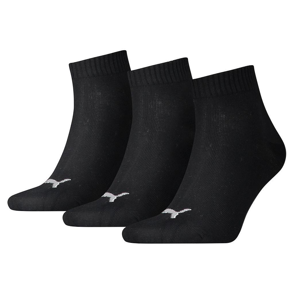 PUMA Unisex Adult Quarter Training Ankle Socks (Pack of 3) (Black)