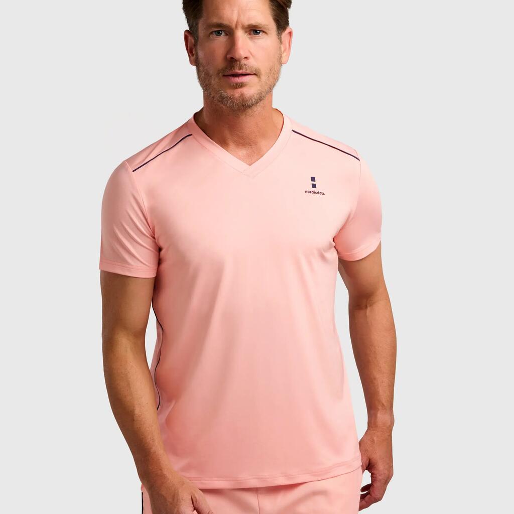 Men's Performance V-Tee Tennis/Padel Peach