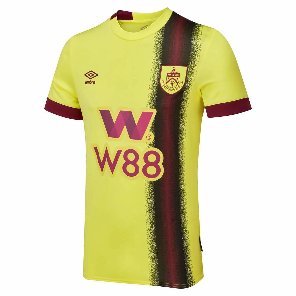 Mens 23/24 Burnley FC Away Jersey (Yellow/Burgundy) 1/2