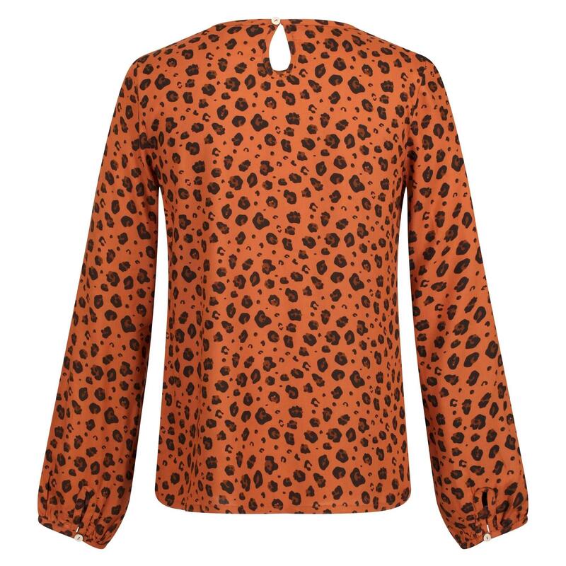 Blusa Hadria Estampado Animal para Mujer Almendra Copper