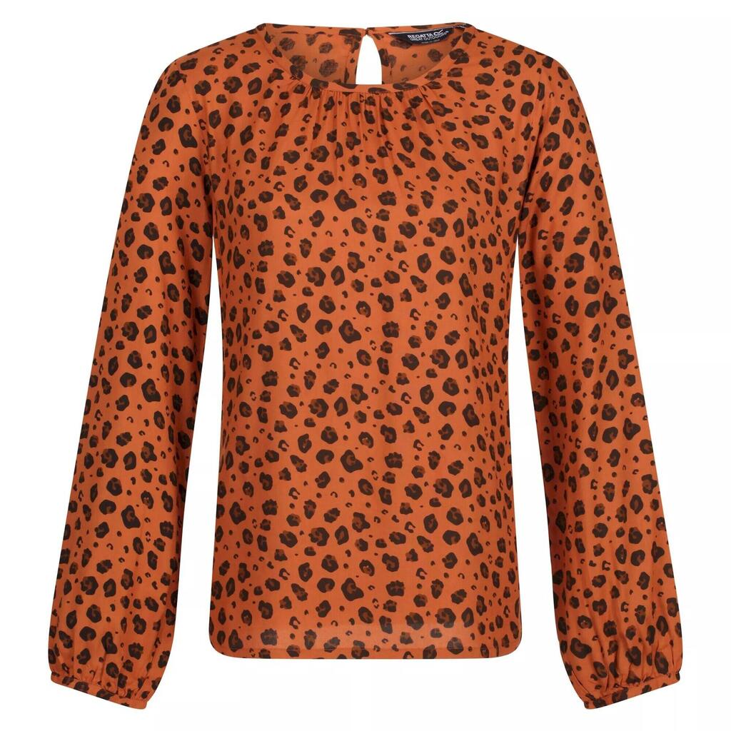 Womens/Ladies Hadria Animal Print Blouse (Copper Almond)