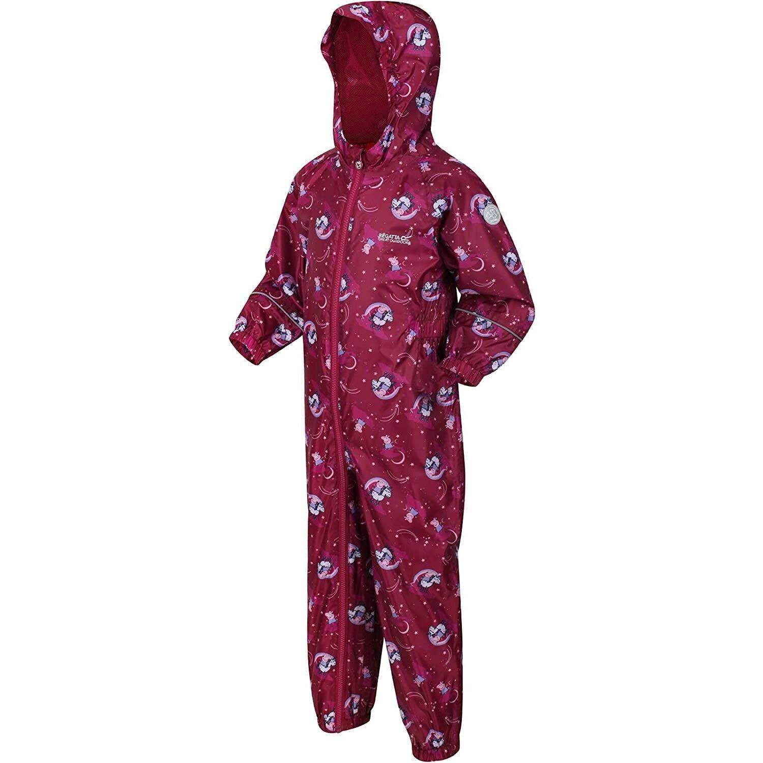 REGATTA Childrens/Kids Peppa Pig Unicorn Waterproof Puddle Suit (Raspberry Radiance)