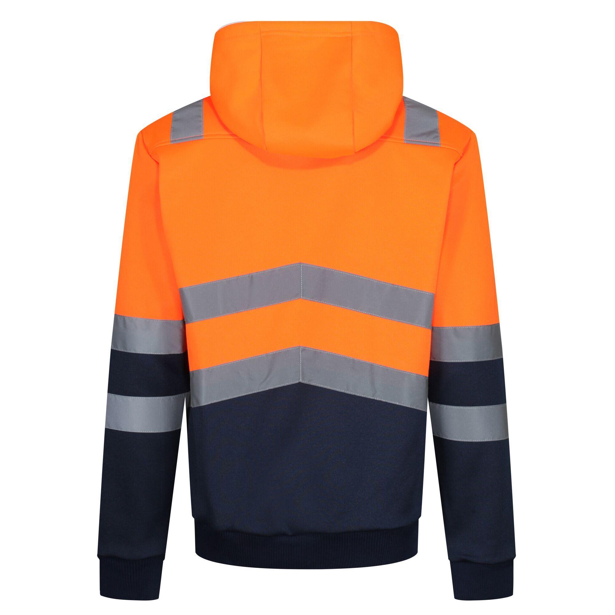 Kapuzenpullover hohe Sichtbarkeit für Herren Orange 2/4