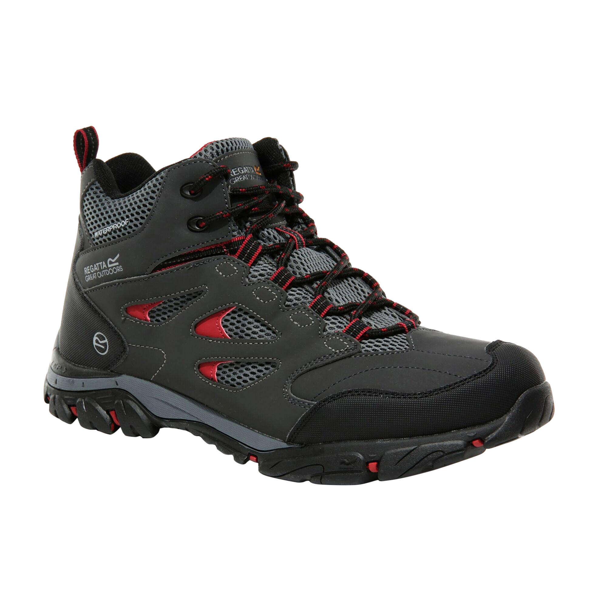 HOLCOMBE Men's hiking boots (Dark grey/red)