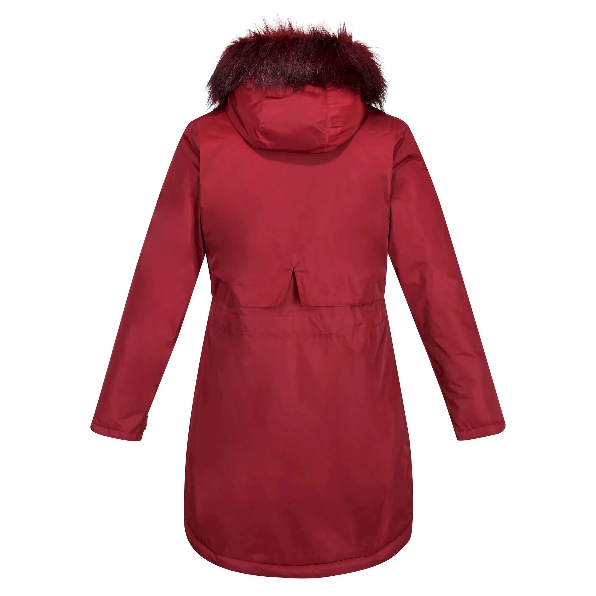 Womens/Ladies Lyanna Faux Fur Trim Parka (Cabernet) 2/5