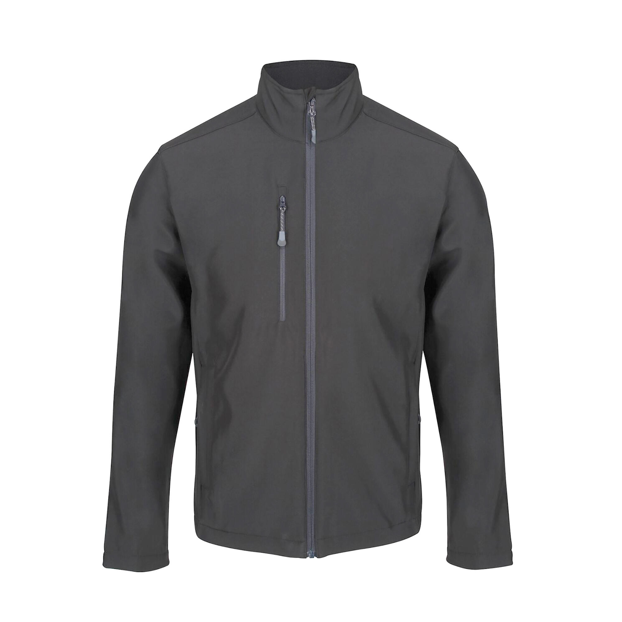 Mens Honesty Made Recycled Softshell Jacket (Seal Grey) 1/4