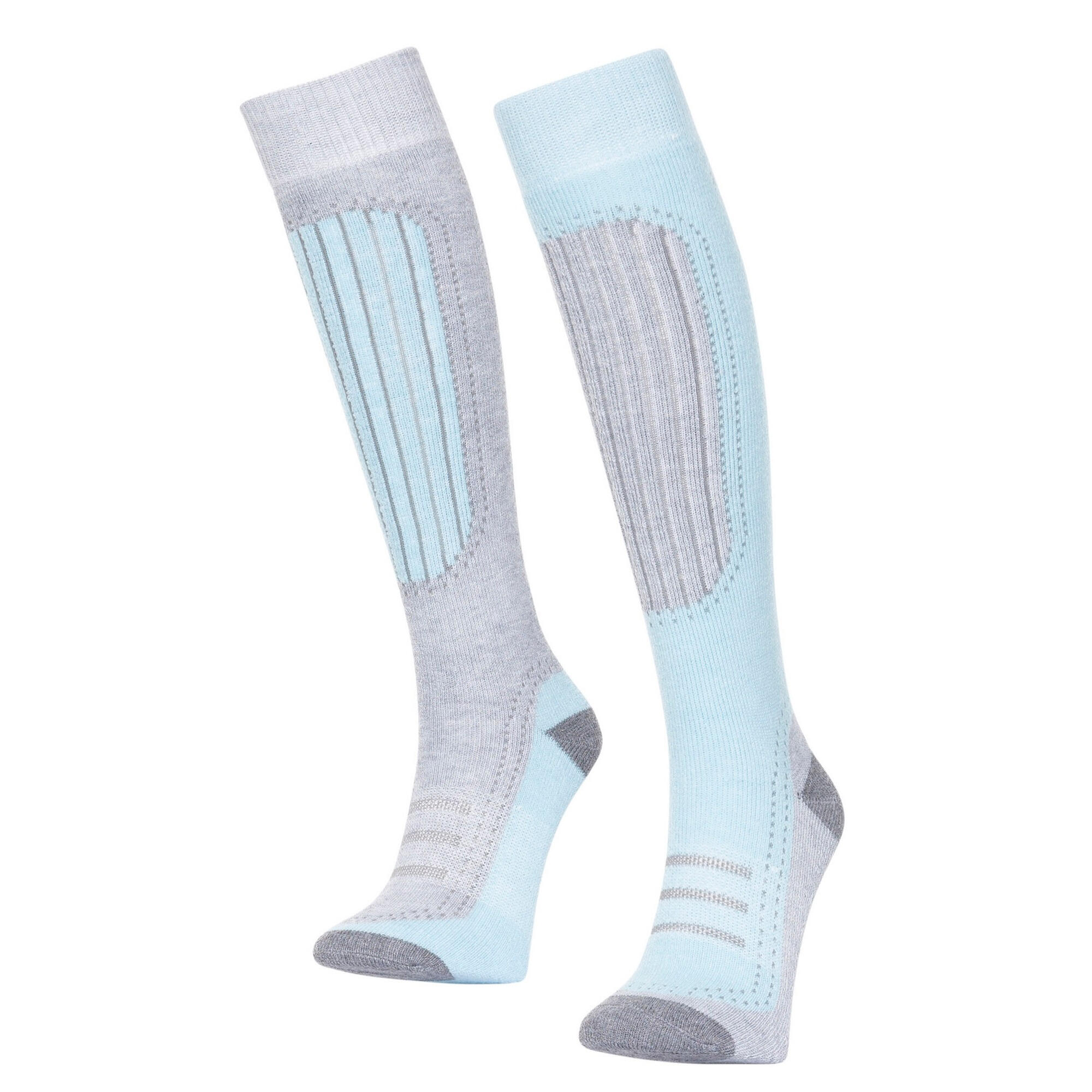 Womens/Ladies Janus II Ski Socks (Pack Of 2) (Mist/aqua) 2/4