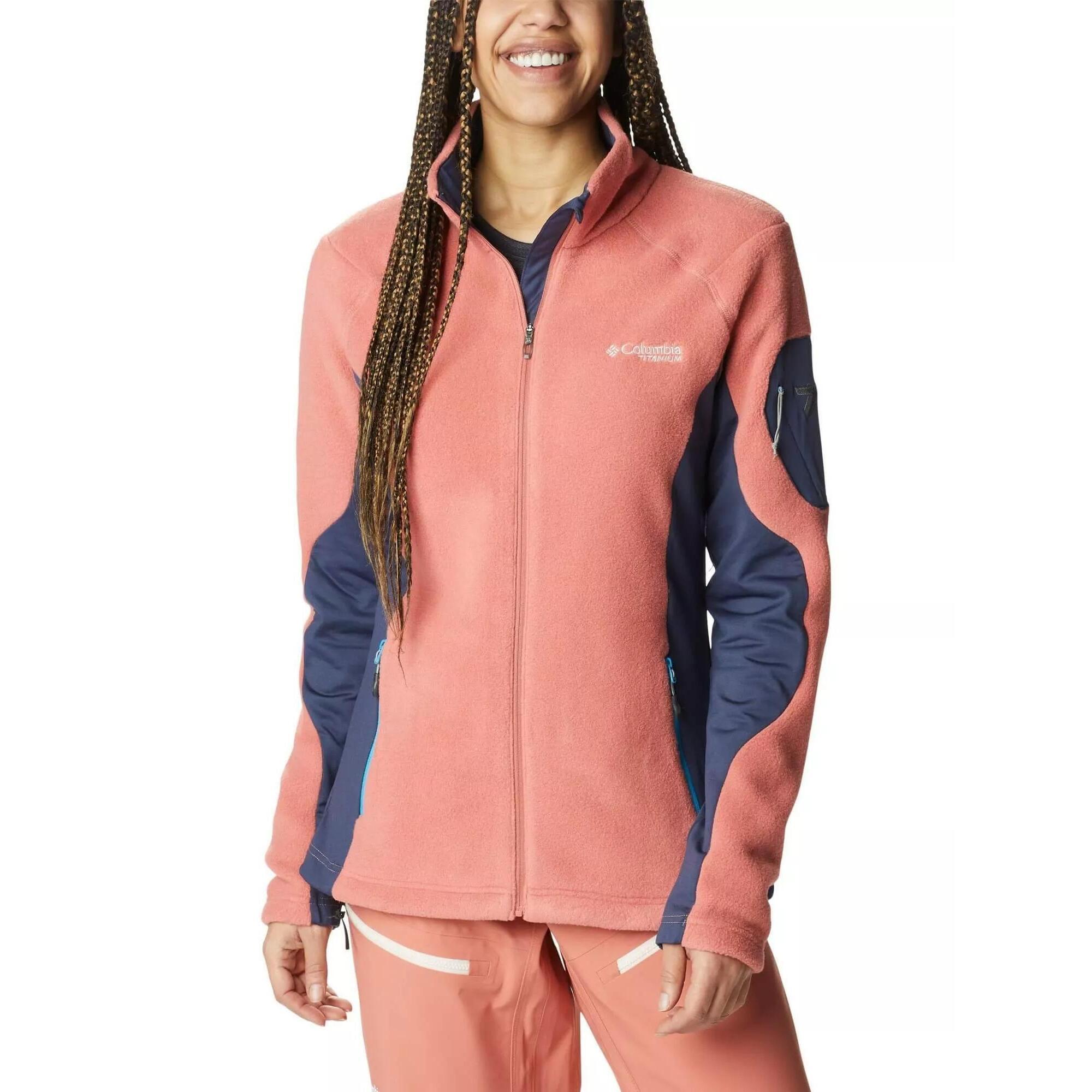 Columbia - Pull-over Femme Titan Pass 2.0 Ii - Polaire - Bleu|rouge - S - Decathlon