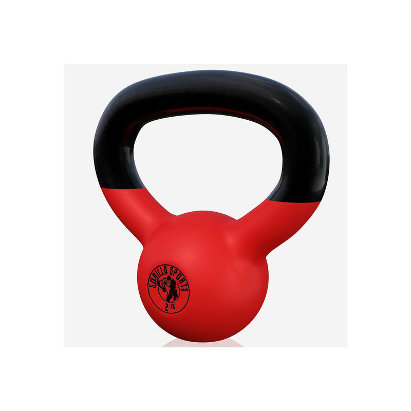 Kettlebell - Gietijzer (rubber coating) - 2 kg