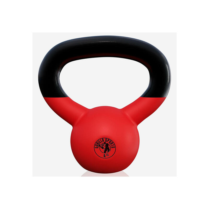 Kettlebell din fontă turnată cu înveliș de cauciuc 4kg