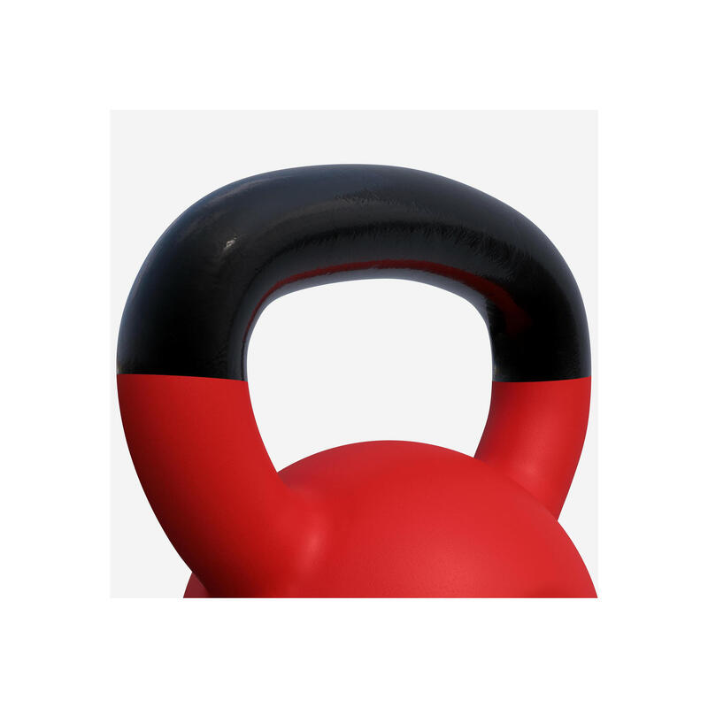 Kettlebell - 16 kg - Gietijzer - Rubber Coating - Vinyl - Rood