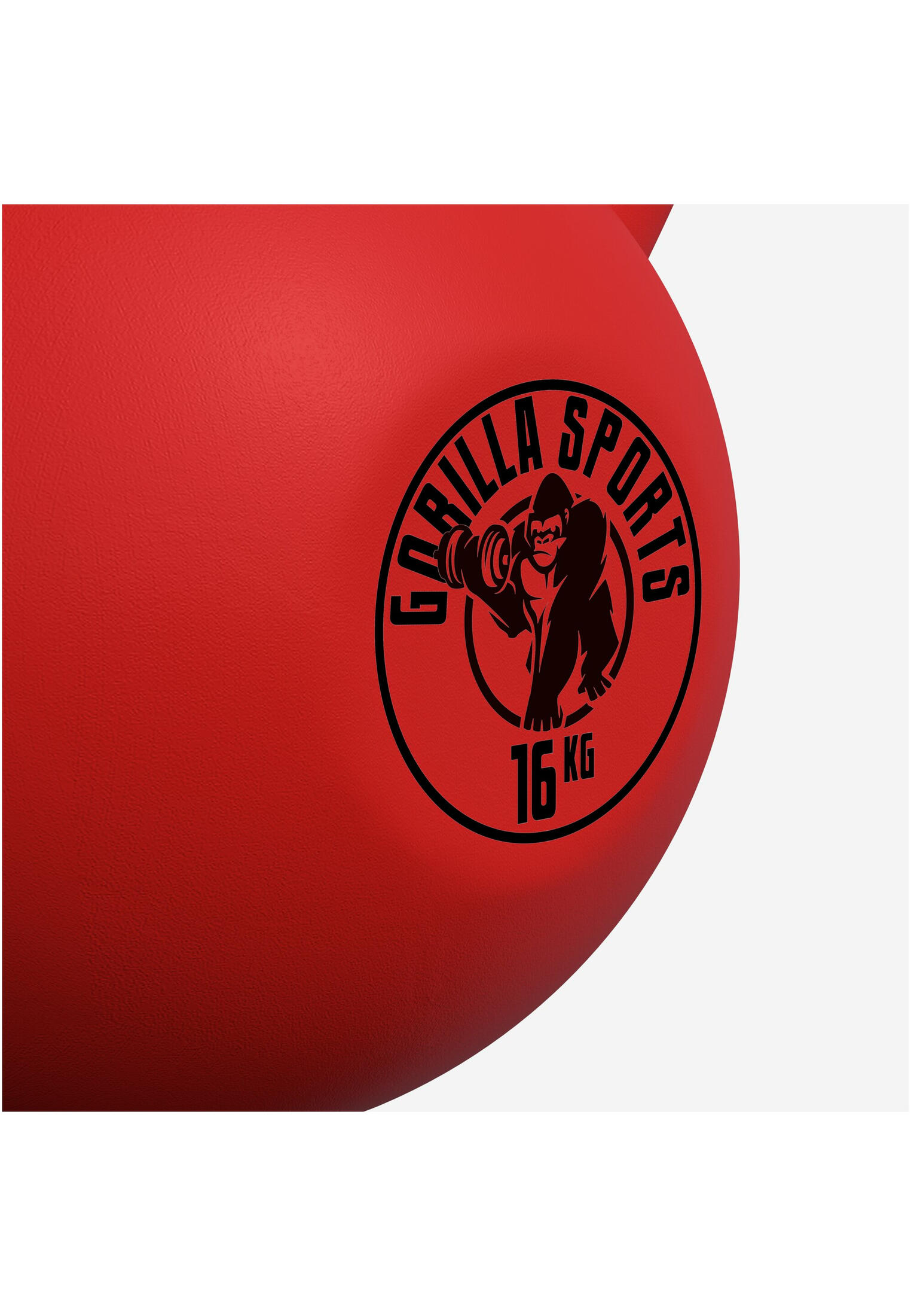 Gorilla Sports Kettlebell - 16 kg - Gietijzer - Rubber Coating - Vinyl - Rood 6/7