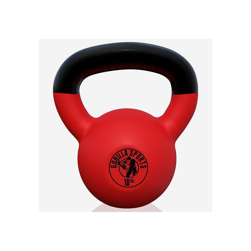 Kettlebell - Gietijzer (rubber coating) - 18 kg