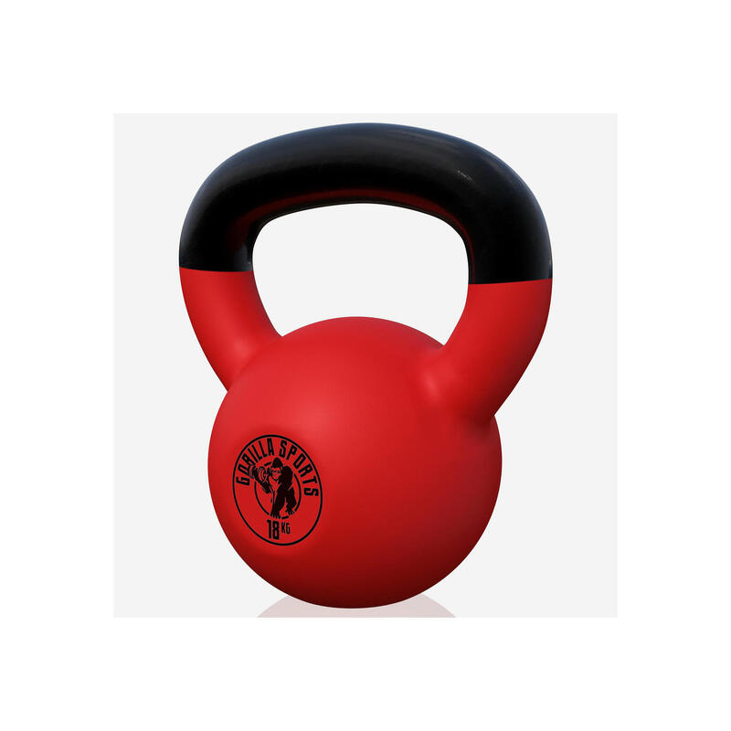 Kettlebell - Gietijzer (rubber coating) - 18 kg