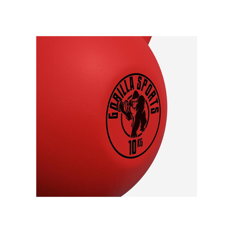 Gorilla Sports kettlebell činka, pogumovaný povrch, 10 kg