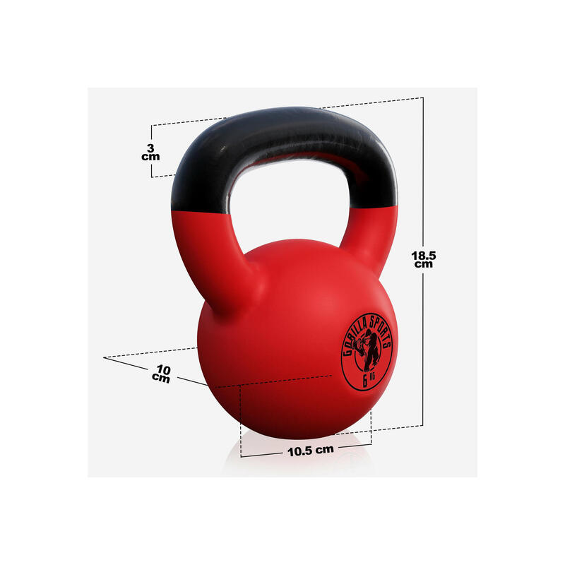 KETTLEBELL FONTE AVEC REVÊTEMENT NÉOPRÈNE | MUSCULATION | AU CHOIX DE 2KG À 32KG