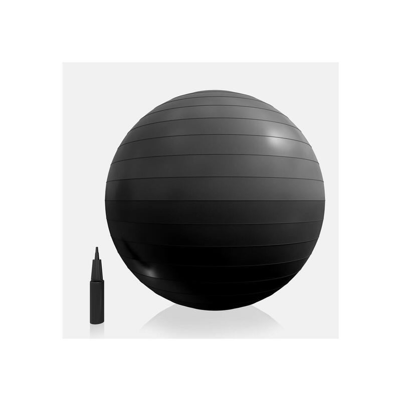 Fitnessbal Ø 55 cm - incl. Pomp - Gym bal - Yoga - Belastbaar tot 500 kg - Zwart