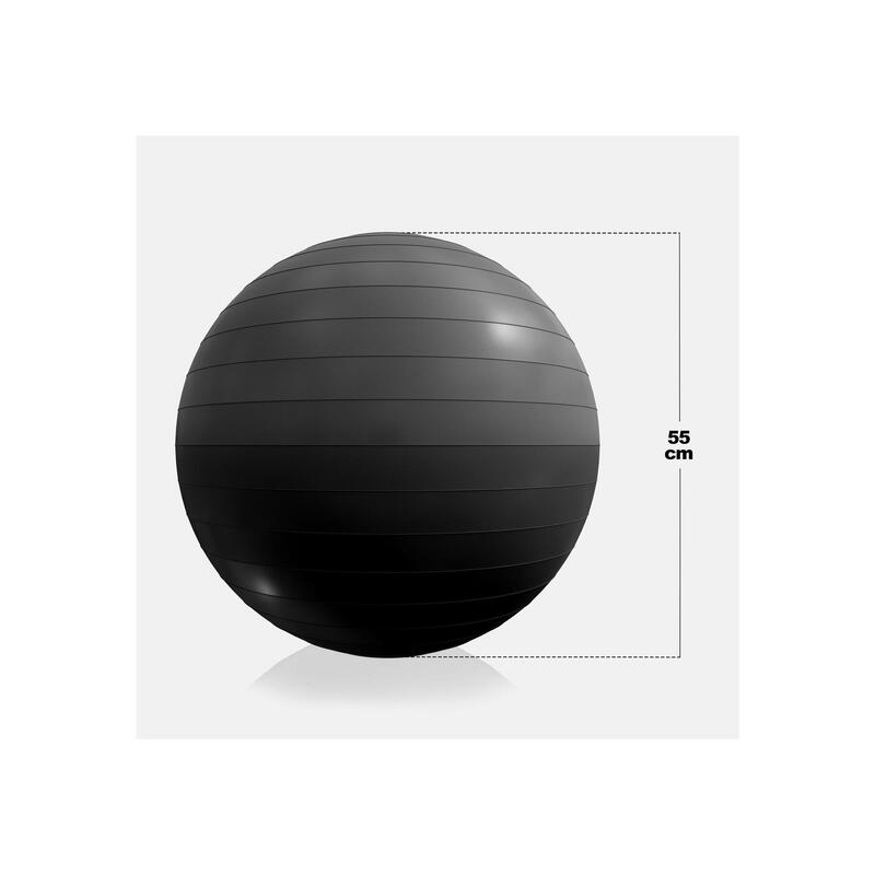 Fitball Pelota Pilates Resistente Gorilla Sports Negro Talla S -55 cm