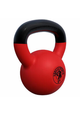 Kettlebell - 12 kg - gietijzer - rubber coating - vinyl - rood