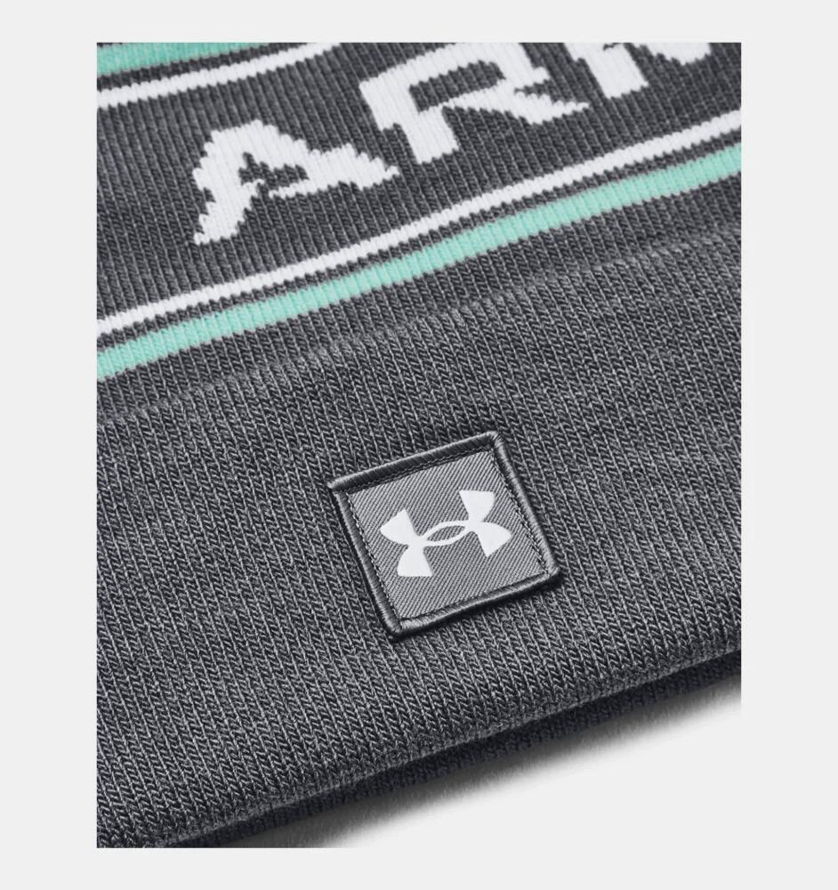 Under Armour Halftime Pom Beanie- Black Pitch Gray 2/3