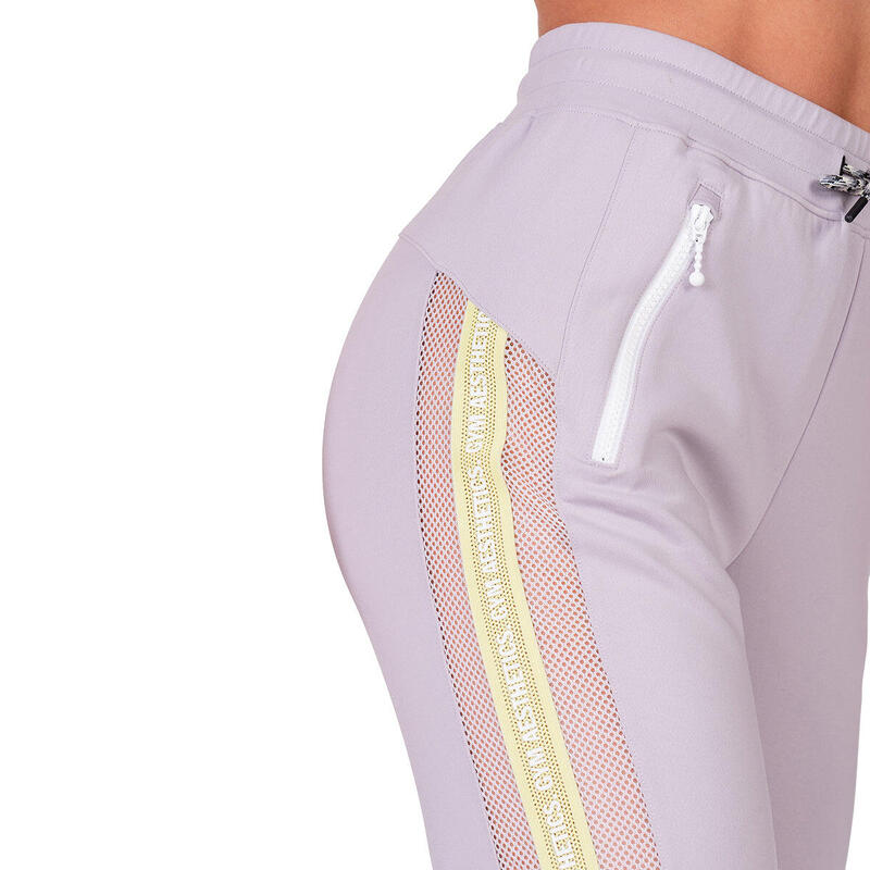 Women Three Track Long Sweatpants with Zipper - DARK GREY