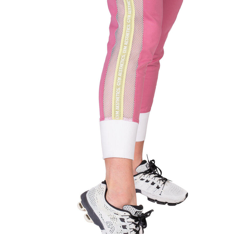 Women Three Track Long Sweatpants with Zipper - PINK