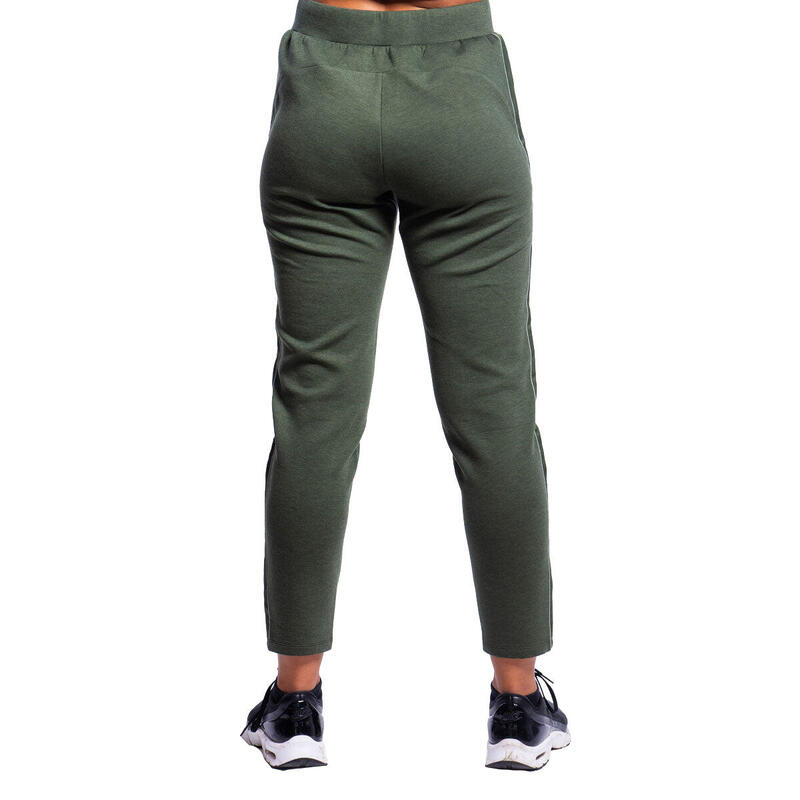 Women GA Long Sweatpants with Zipper - Black olive