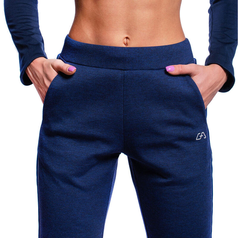 Women GA Long Sweatpants with Zipper - Navy blue