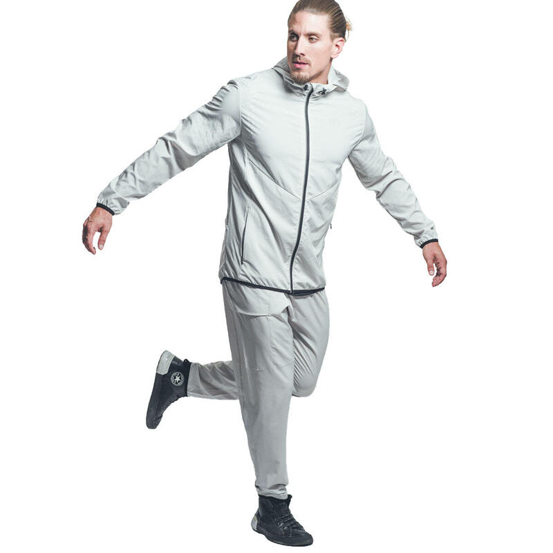 Men Waterproof Long Sweatpants with Zipper - DARK GREY