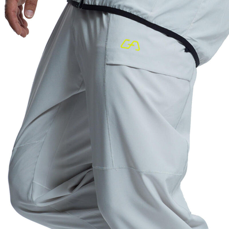 Men Waterproof Long Sweatpants with Zipper - DARK GREY