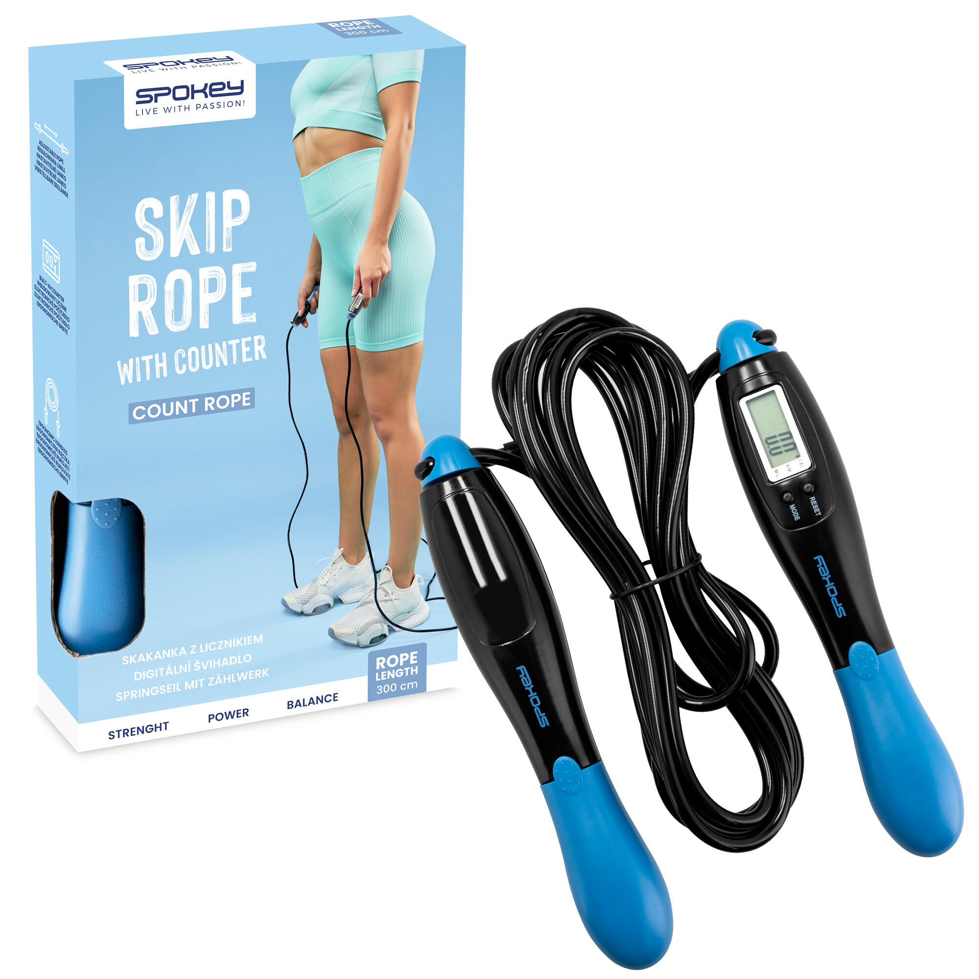 Skakanka z licznikiem skoków i kalorii Spokey Count Rope 4/5