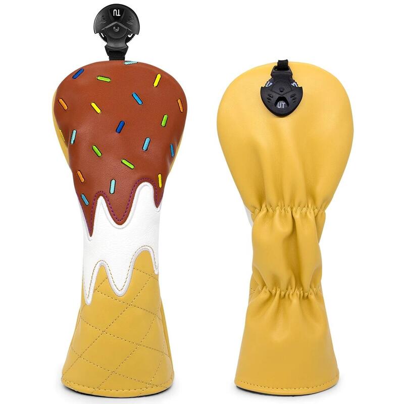 ICE CREAM GOLF UTILITY WOOD HEAD COVER - BROWN