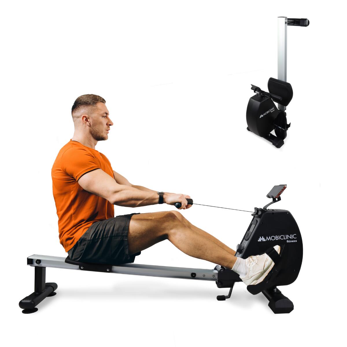 Mobiclinic - Rameur D'Appartement Pliable 6 Kg 8 Niveaux Résistance Max120 Kg Rowfit - Rameur - Noir - Taille Unique - Decathlon
